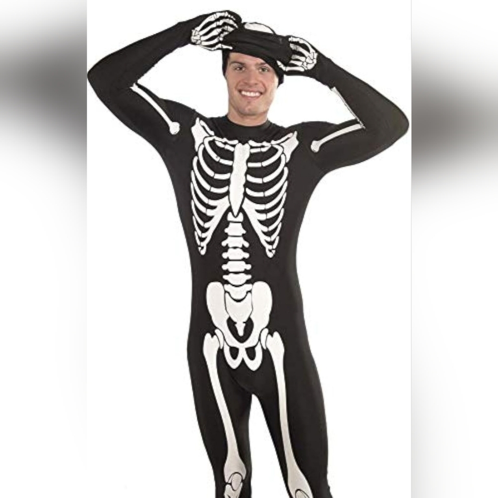 Men's Skeleton Costume - Black and White - Picture 2 of 8